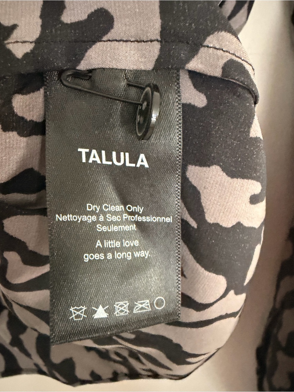 Talula Black & Gray Animal-Print Wrap-Style Blouse - NEW WITH TAGS! - Picture 5 of 5